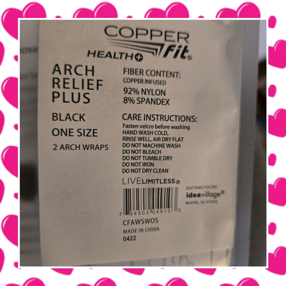 Nwt Copper Fit Arch Relief Plus Black Wraps
